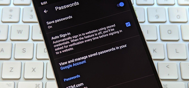 Phone with email securing passswords